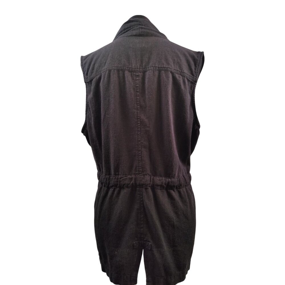 Baccini Women's Black Linen Blend Vest Jacket Size XL - Picture 3 of 5